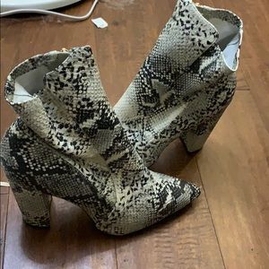 Snakeskin booties